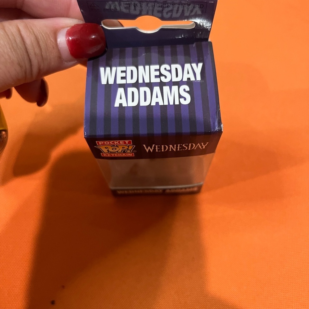 6/$25 Wednesday Addams Pocket Pop Keychain - Black and Gray - Picture 5 of 14